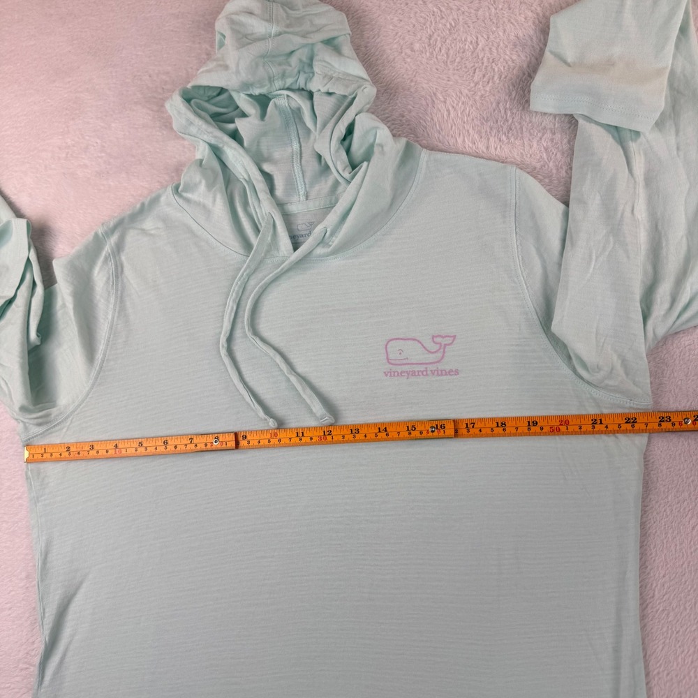 Vineyard Vines Hoodie Womens Large Mint Green Long Sleeve Slub Cotton Whale Logo - Picture 8 of 12